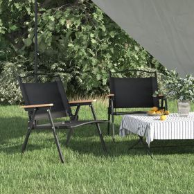 Camping Chairs 2 pcs Black