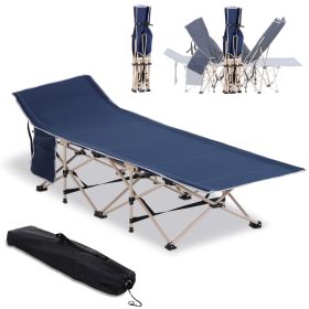 Folding Camping Cot for Adults with Carry Bag, Side Pocket